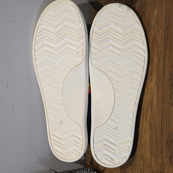 Torrid - 11 WW, Ruched Cuff Sneaker (Wide Width) in Navy & Rainbow - Picture 8 of 12